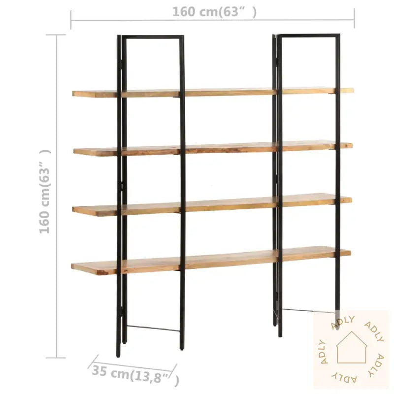 Bokhylle 4 Etasjer 160X35X160 Cm Heltre Mango