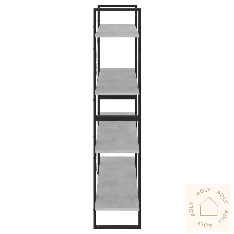 Bokhylle 4 Nivåer Betonggrå 100X30X140 Cm Konstruert Tre