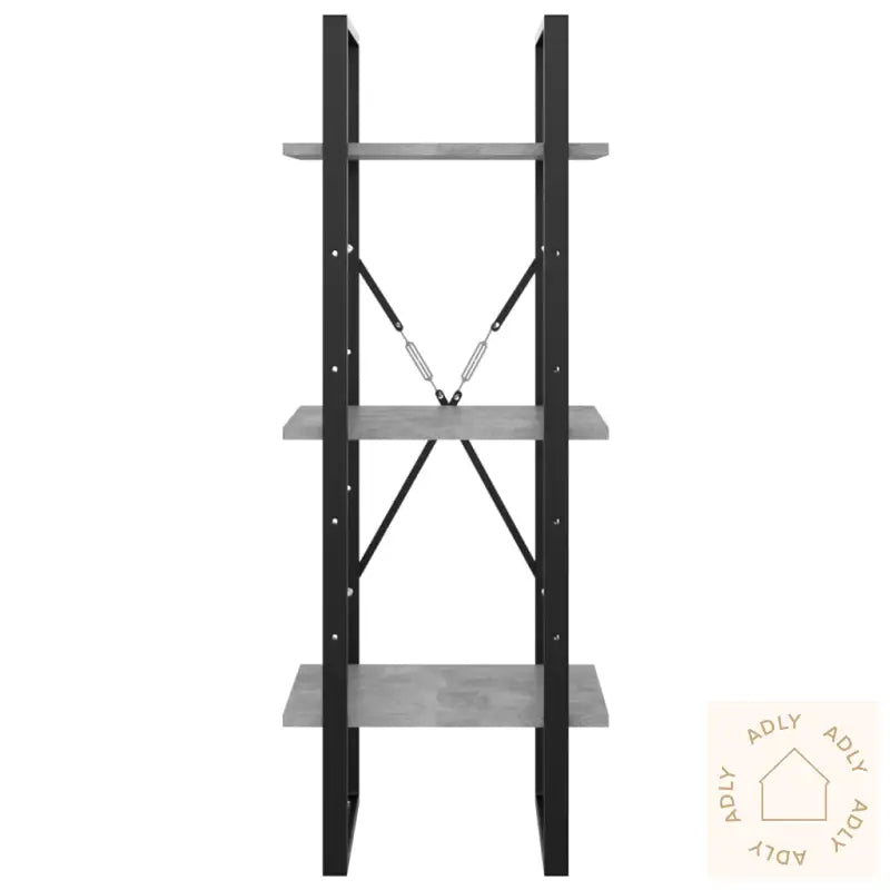 Bokhylle 3 Nivåer Betonggrå 40X30X105 Cm Konstruert Tre
