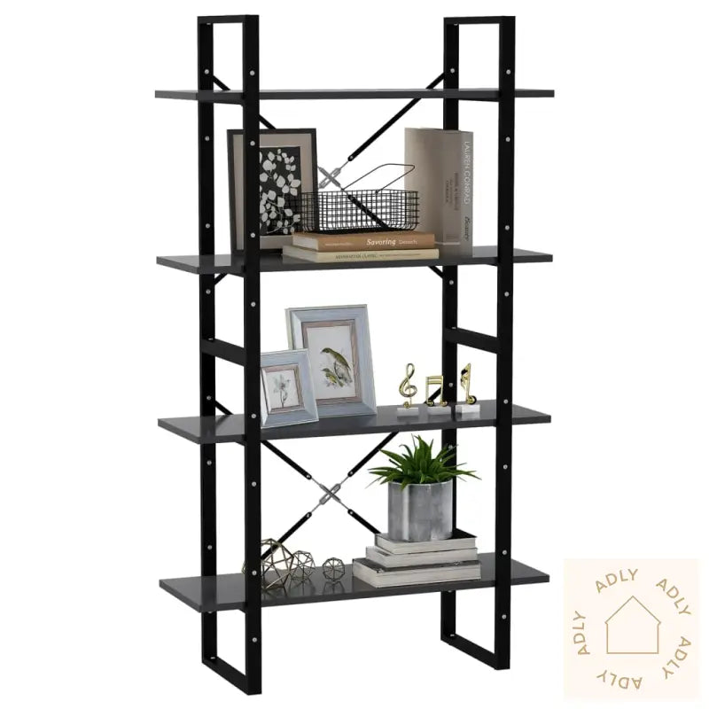 Bokhylle 4 Nivåer Grå 80X30X140 Cm Konstruert Tre