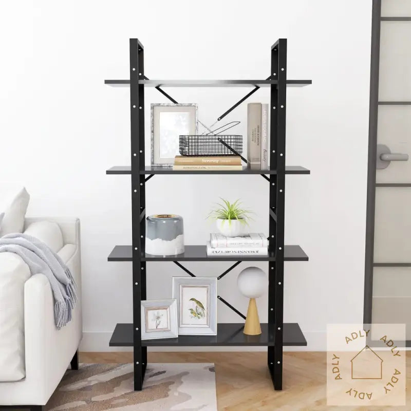 Bokhylle 4 Nivåer Grå 80X30X140 Cm Konstruert Tre