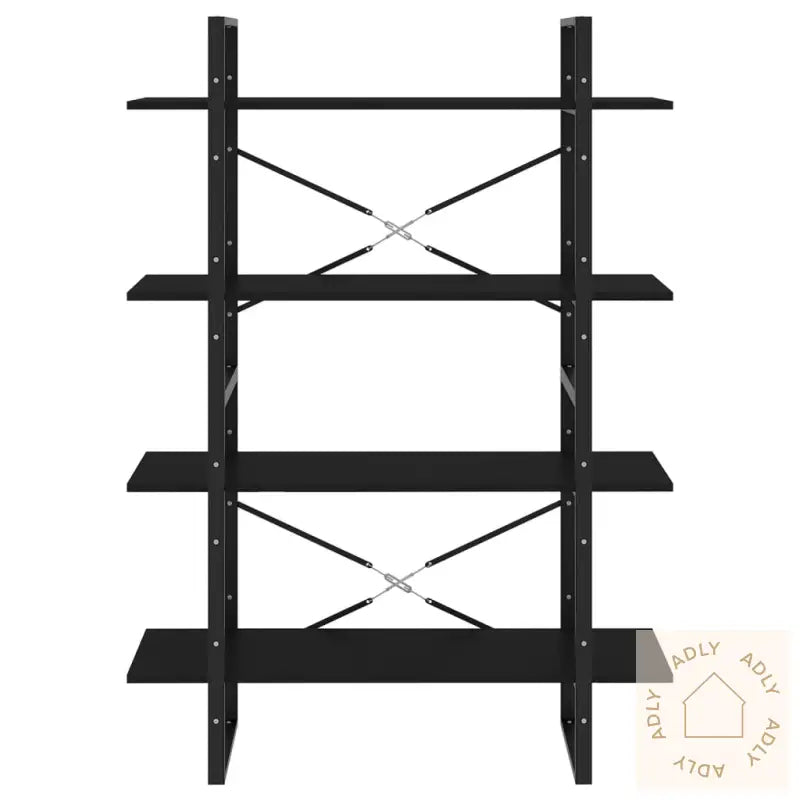 Bokhylle 4 Nivåer Svart 100X30X140 Cm Konstruert Tre
