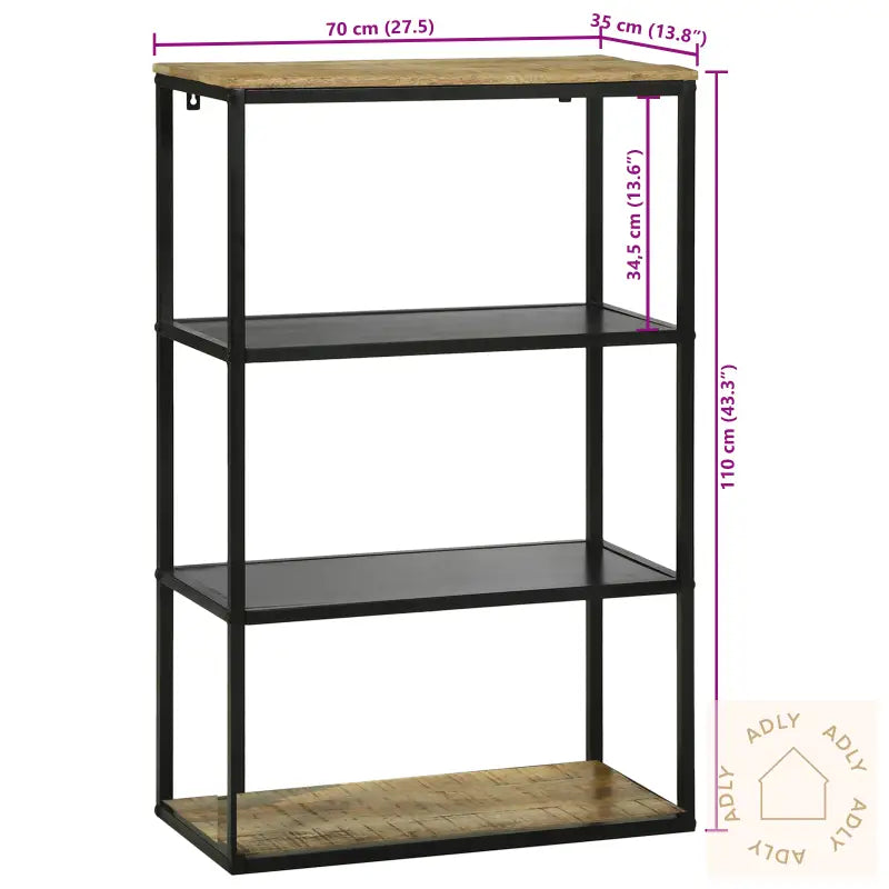 Bokhylle 70X35X110 Cm Solid Tre Grov Mango