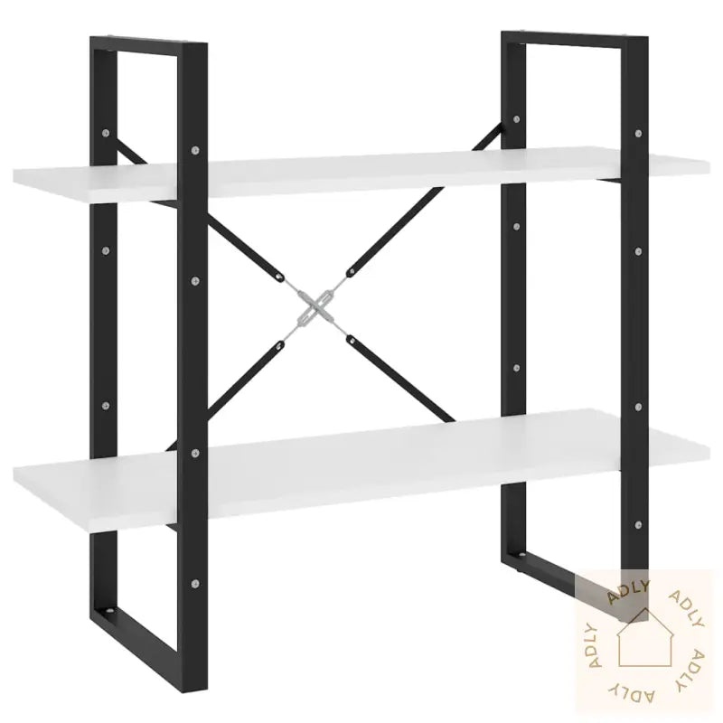 Bokhylle 2 Nivåer Hvit 80X30X70 Cm Konstruert Tre