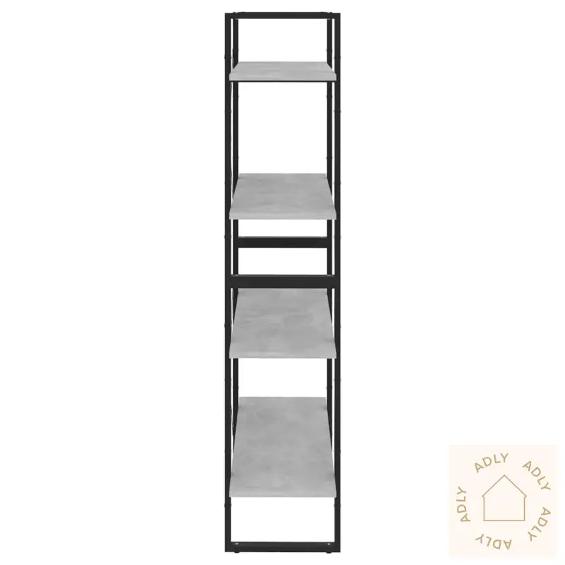 Bokhylle 4 Nivåer Betonggrå 80X30X140 Cm Konstruert Tre