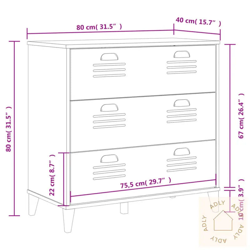 Kommode Viken Hvit Konstruert Tre