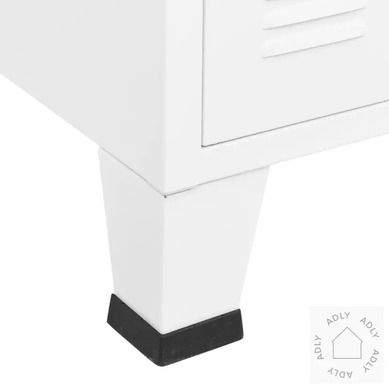 Industriell Skjenk Hvit 105X35X62 Cm Metall Og Glass