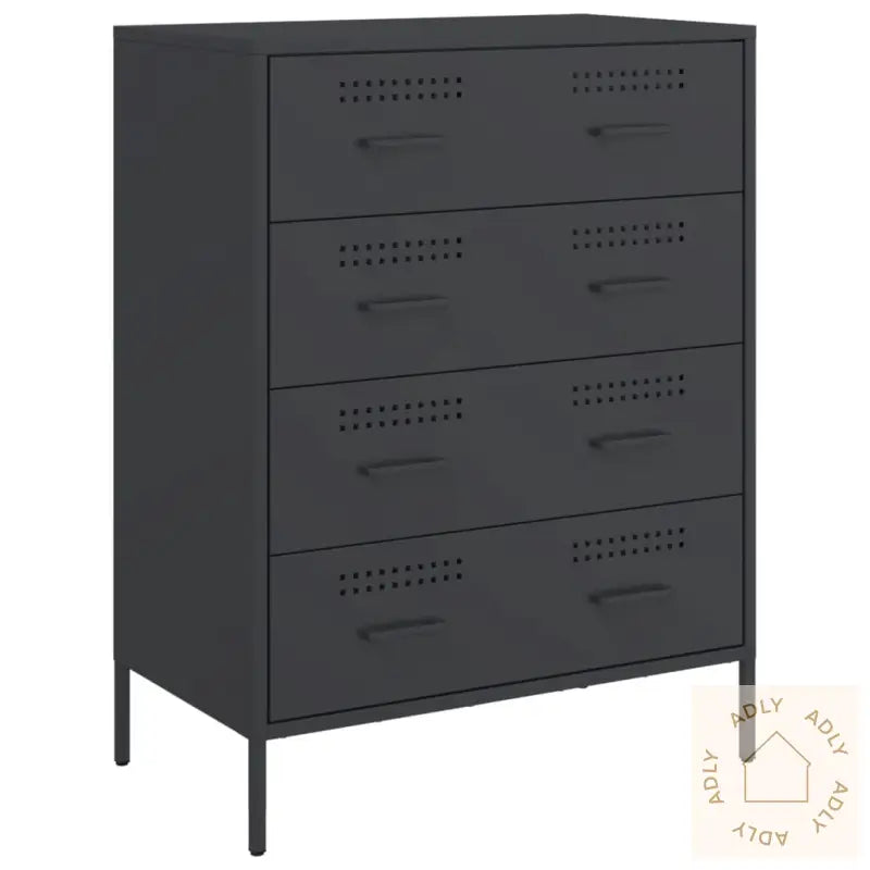 Skjenk Svart 68X39X89 Cm Stål