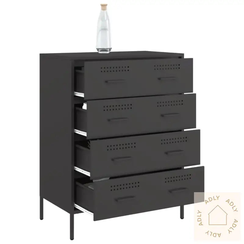 Skjenk Svart 68X39X89 Cm Stål