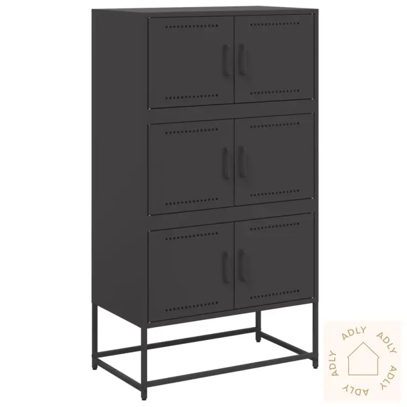 Skjenk Svart 68,5X38,5X123,5 Cm Stål
