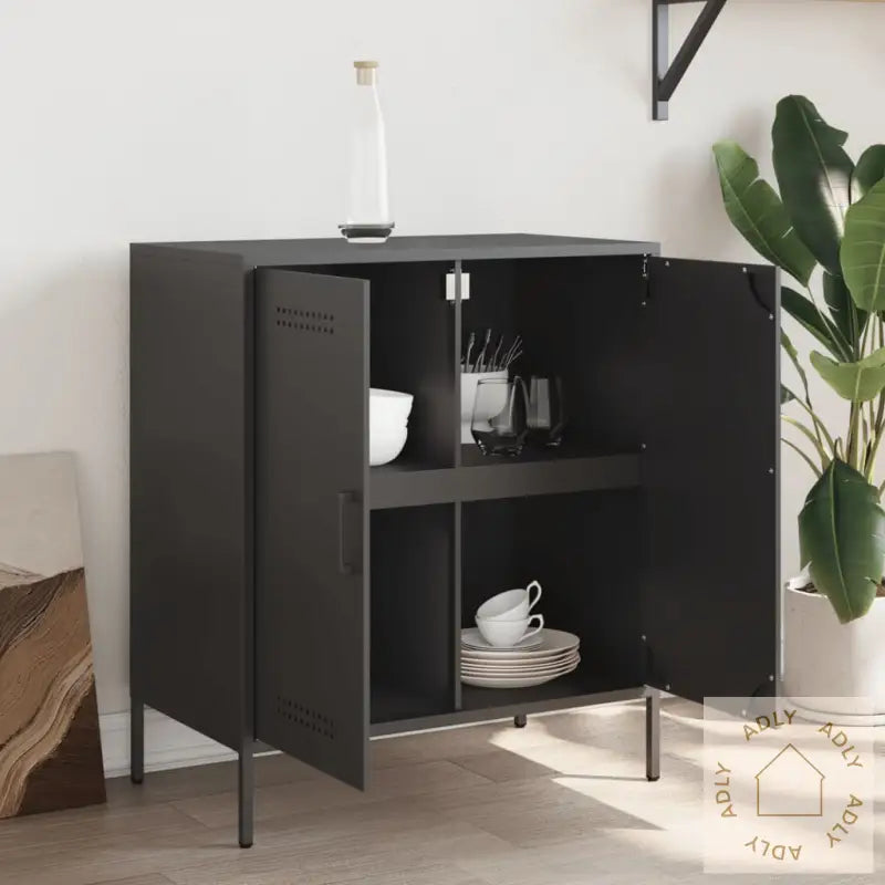 Skjenk Svart 68X39X79 Cm Stål