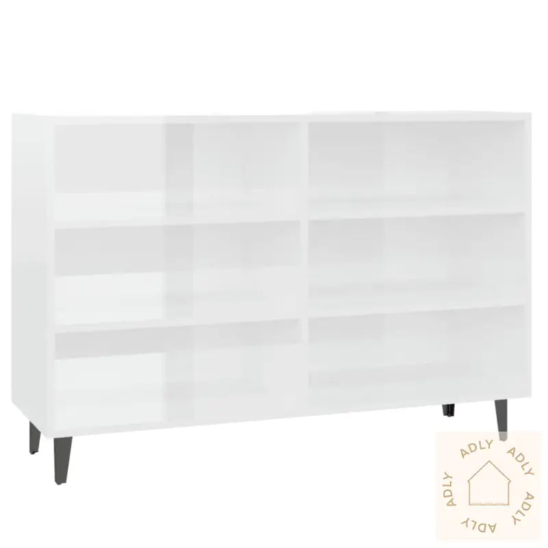 Skjenk Høyglans Hvit 103,5X35X70 Cm Konstruert Tre