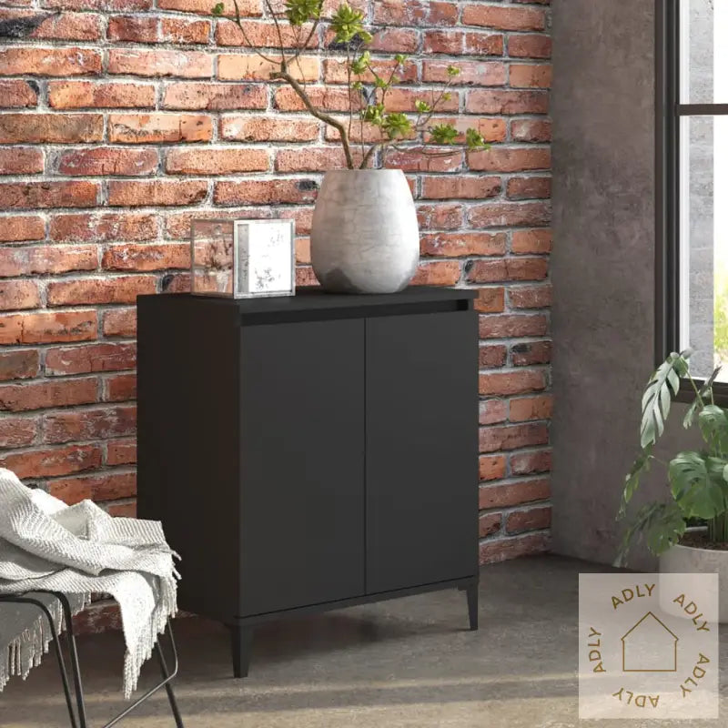 Skjenk Svart 60X35X70 Cm Konstruert Tre