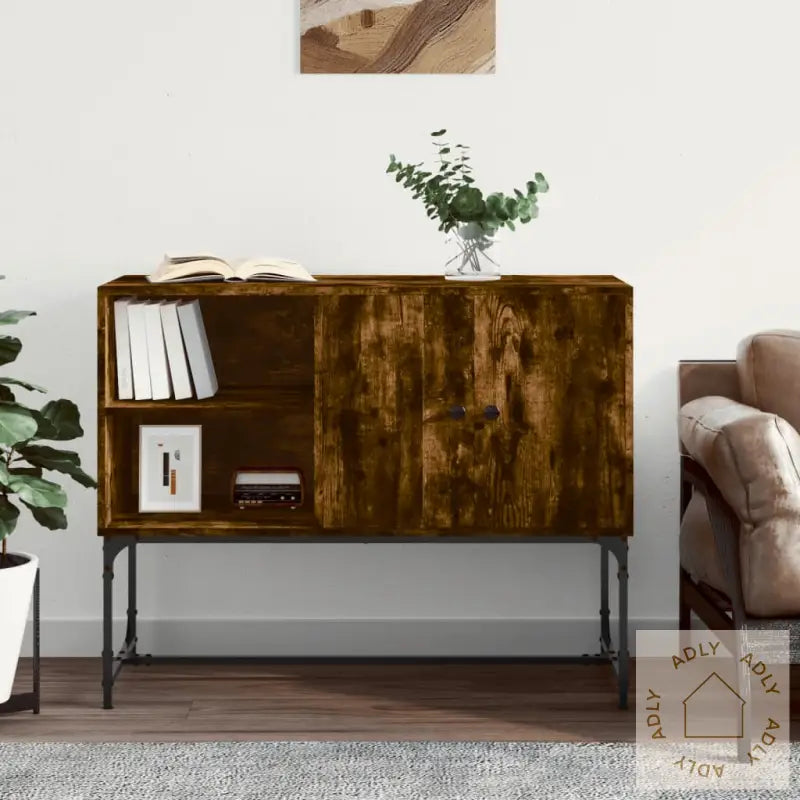 Skjenk Røkt Eik 100X40X79,5 Cm Konstruert Tre