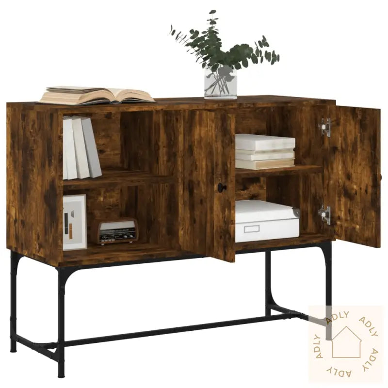 Skjenk Røkt Eik 100X40X79,5 Cm Konstruert Tre