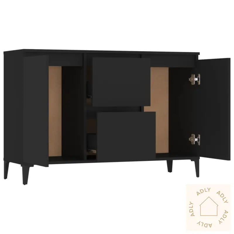 Skjenk Svart Eik 104X35X70 Cm Konstruert Tre