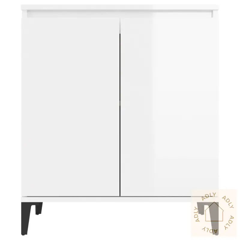 Skjenk Høyglans Hvit 60X35X70 Cm Konstruert Tre