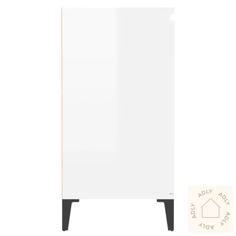 Skjenk Høyglans Hvit 60X35X70 Cm Konstruert Tre