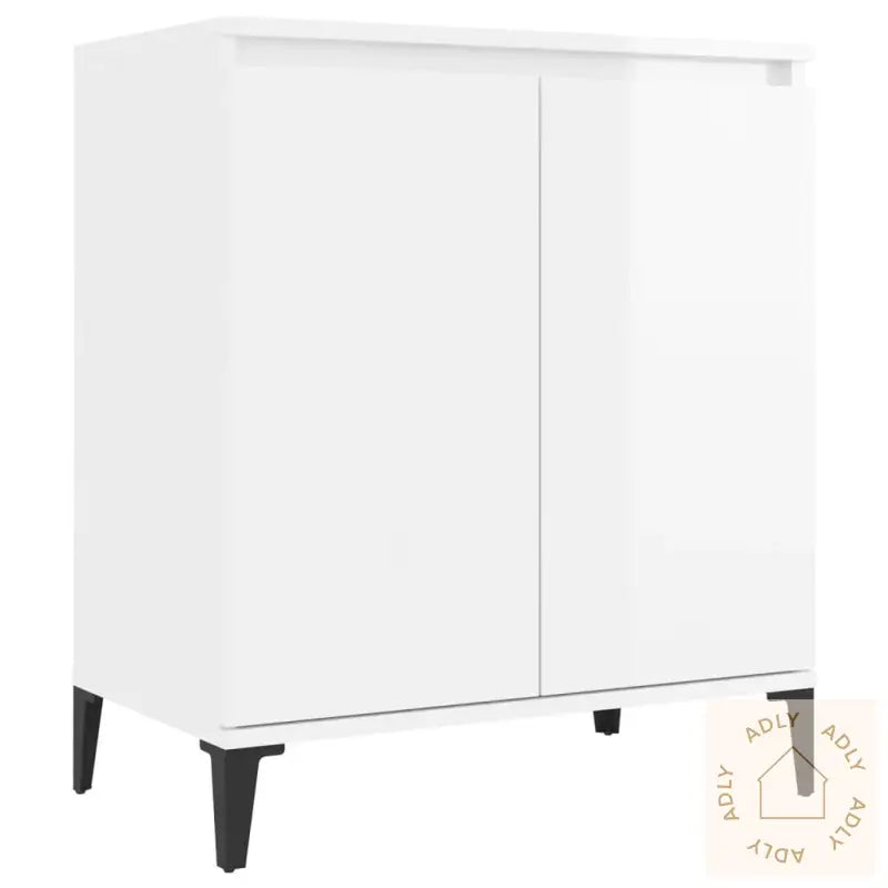 Skjenk Høyglans Hvit 60X35X70 Cm Konstruert Tre