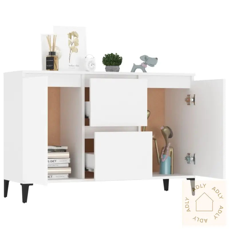 Skjenk Hvit 104X35X70 Cm Konstruert Tre