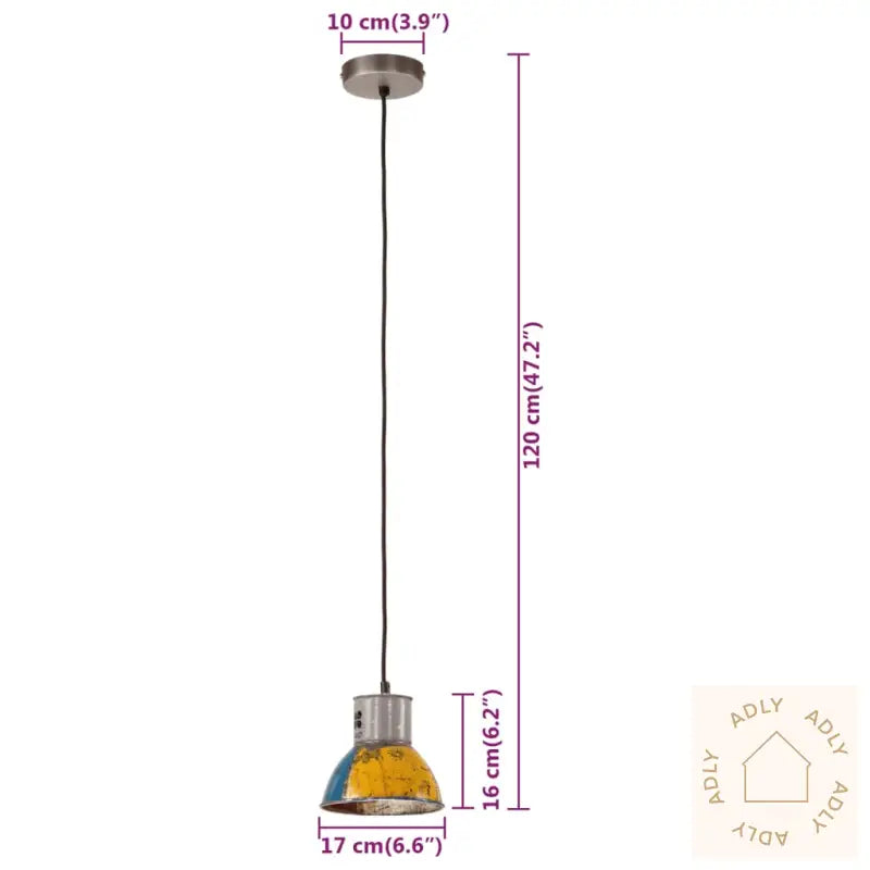 Industriell Hengelampe 25 W Flerfarget Rund 17 Cm E27