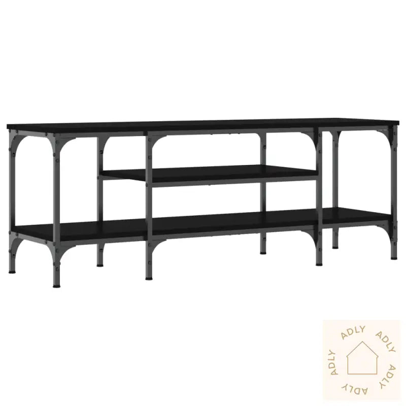 Tv-Benk Svart 121X35X45 Cm Konstruert Tre Og Jern