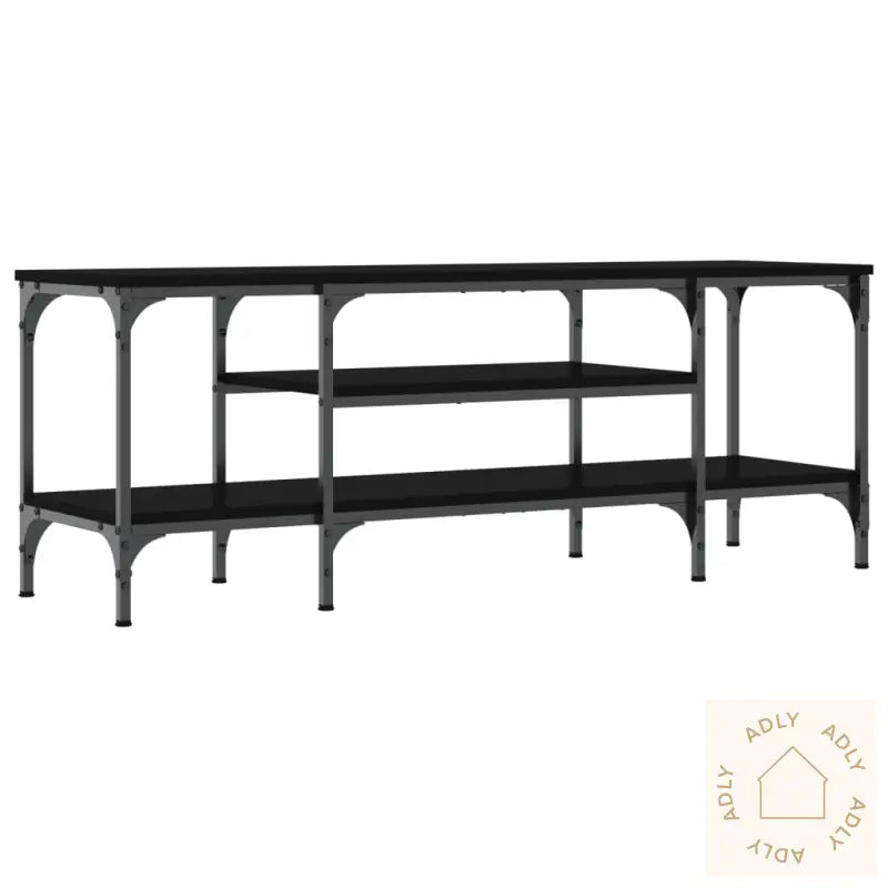 Tv-Benk Svart 121X35X45 Cm Konstruert Tre Og Jern
