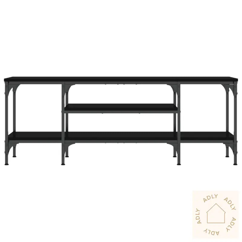 Tv-Benk Svart 121X35X45 Cm Konstruert Tre Og Jern
