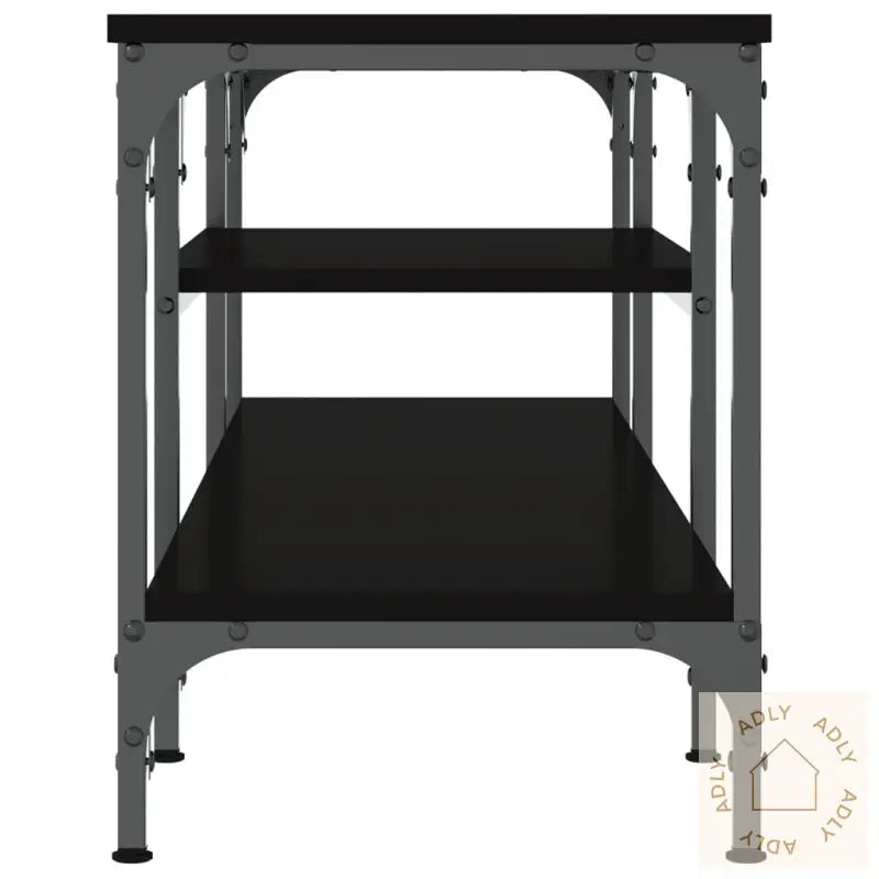 Tv-Benk Svart 121X35X45 Cm Konstruert Tre Og Jern