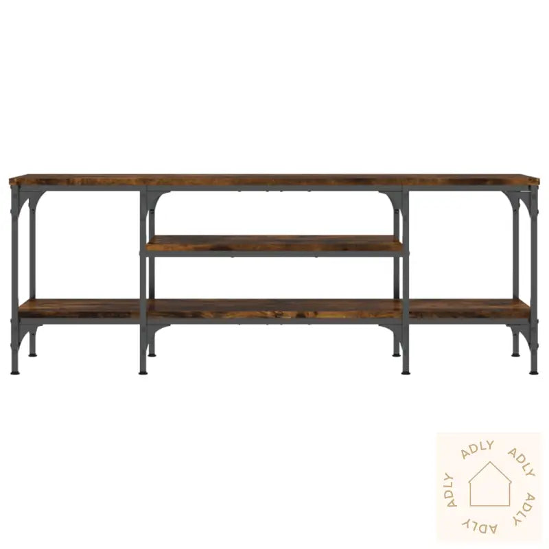 Tv-Benk Røkt Eik 121X35X45 Cm Konstruert Tre Og Jern