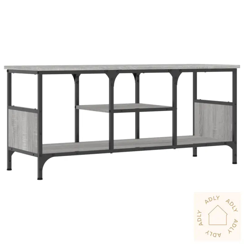Tv-Benk Grå Sonoma 100X35X45 Cm Konstruert Tre Og Jern