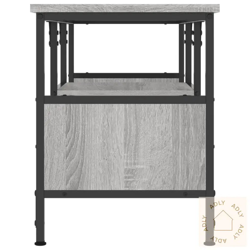 Tv-Benk Grå Sonoma 100X35X45 Cm Konstruert Tre Og Jern