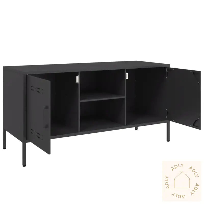 Tv-Benk Svart 100,5X39X50,5 Cm Stål