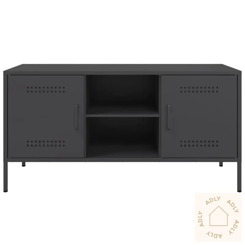 Tv-Benk Svart 100,5X39X50,5 Cm Stål
