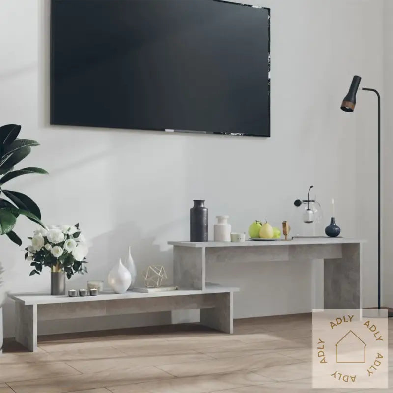 Tv-Benk Betonggrå 180X30X43 Cm Konstruert Tre