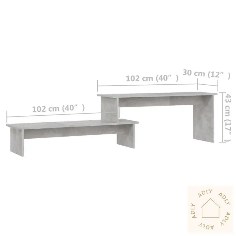 Tv-Benk Betonggrå 180X30X43 Cm Konstruert Tre