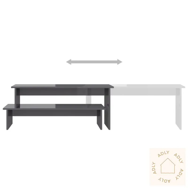 Tv-Benk Høyglans Grå 180X30X43 Cm Konstruert Tre