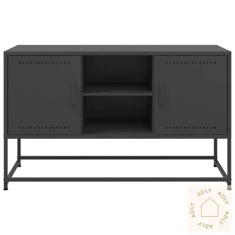 Tv-Benk Svart 100,5X39X60,5 Cm Stål