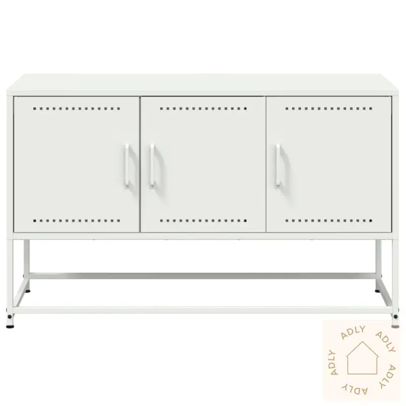 Tv-Benk Hvit 100,5X39X60,5 Cm Stål