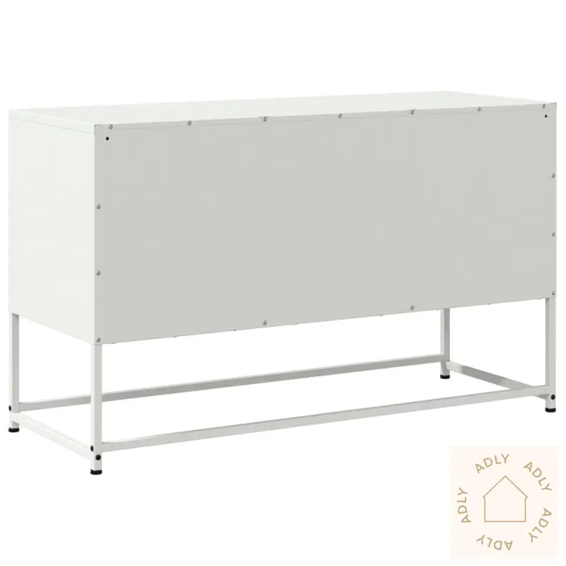Tv-Benk Hvit 100,5X39X60,5 Cm Stål