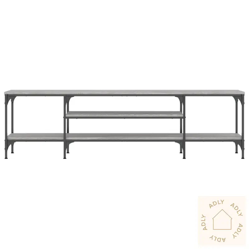 Tv-Benk Grå Sonoma 161X35X45 Cm Konstruert Tre Og Jern