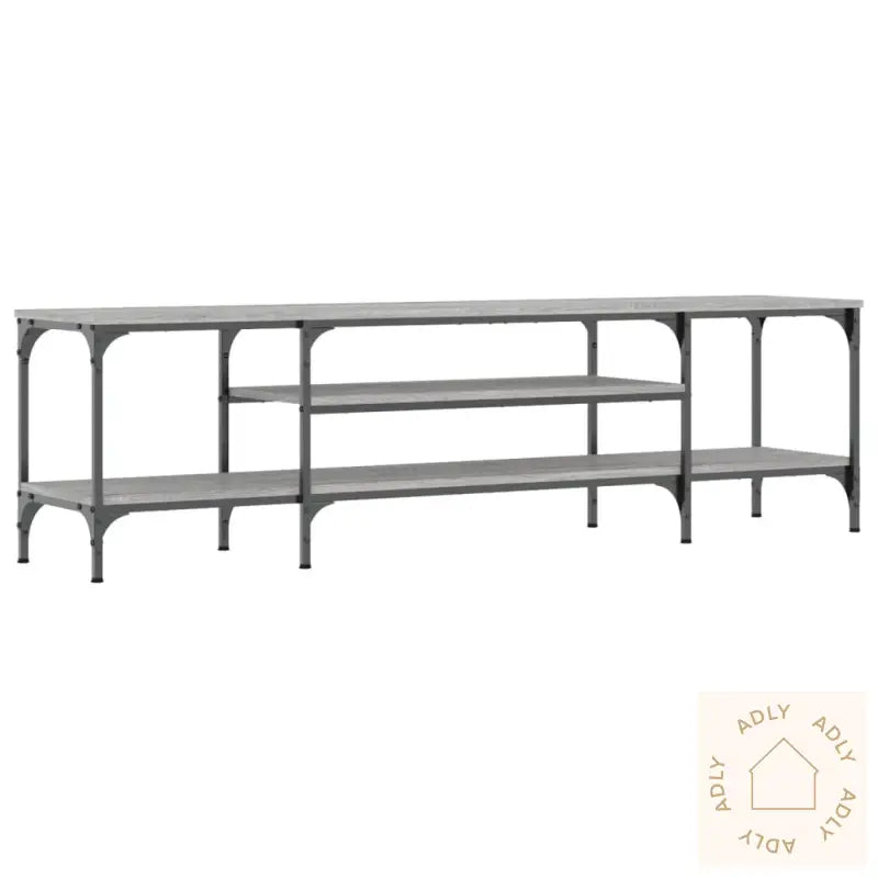 Tv-Benk Grå Sonoma 161X35X45 Cm Konstruert Tre Og Jern