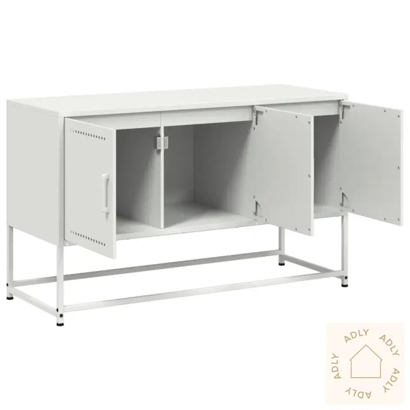 Tv-Benk Hvit 100,5X39X60,5 Cm Stål