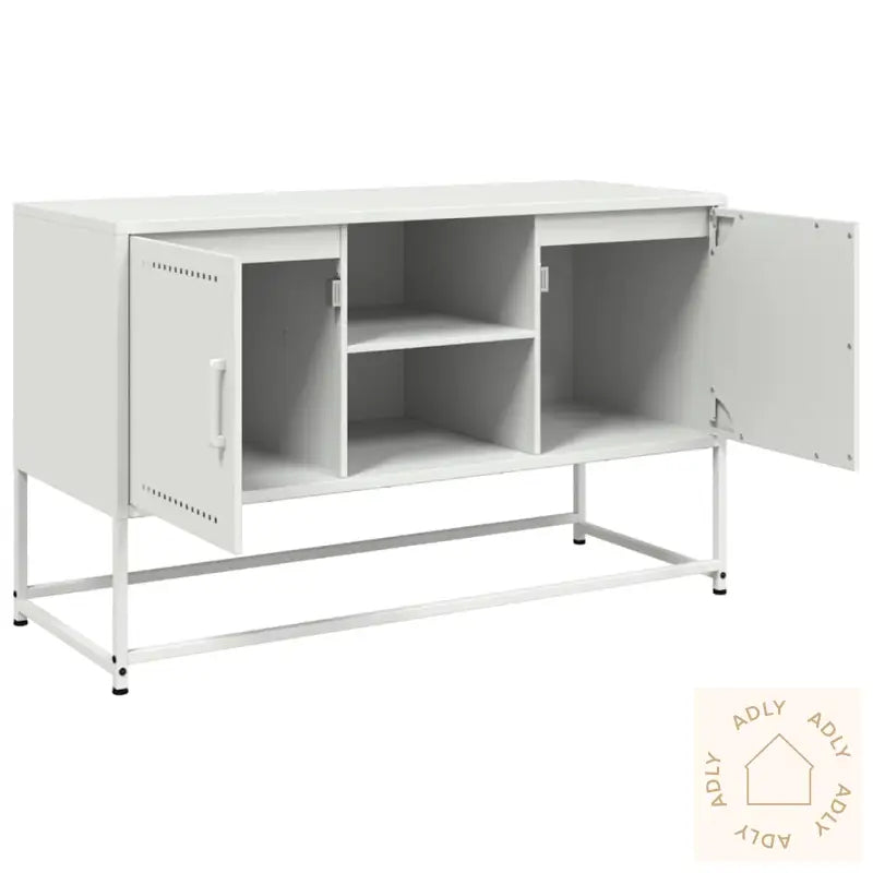 Tv-Benk Hvit 100,5X39X60,5 Cm Stål