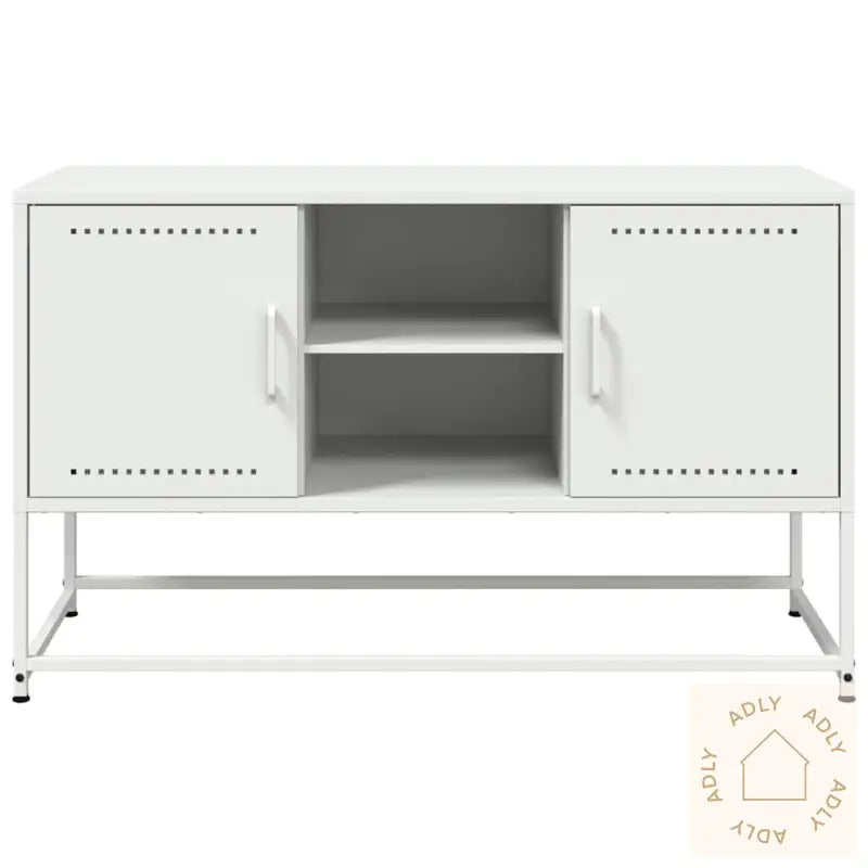 Tv-Benk Hvit 100,5X39X60,5 Cm Stål