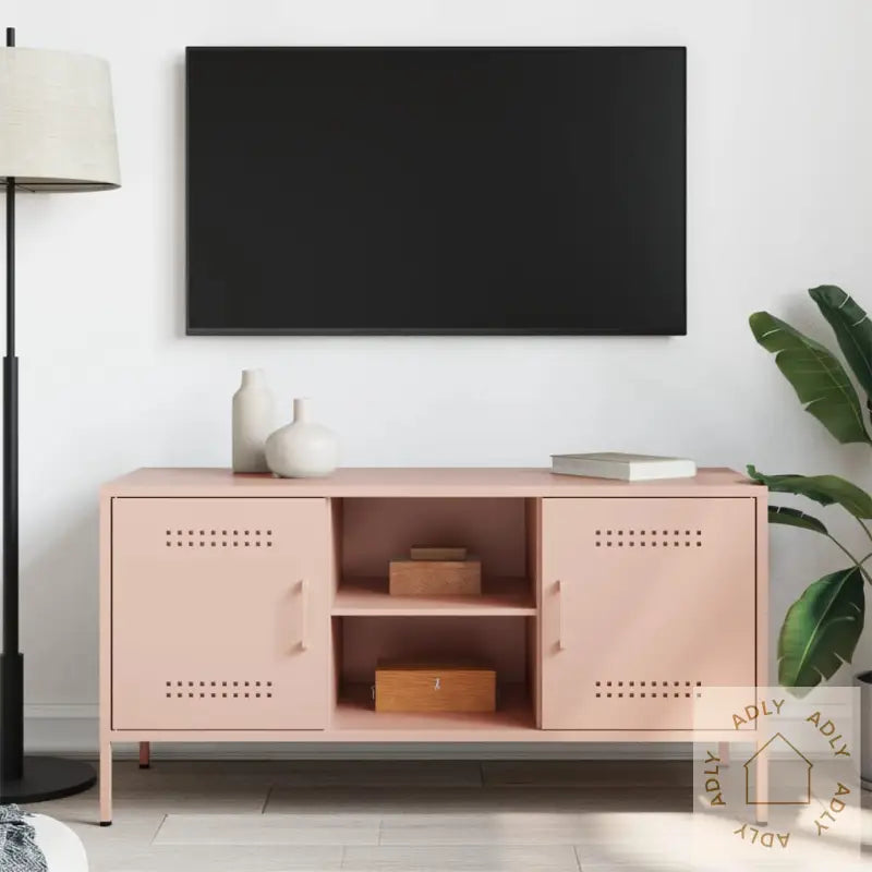 Tv-Benk Rosa 100,5X39X50,5 Cm Stål
