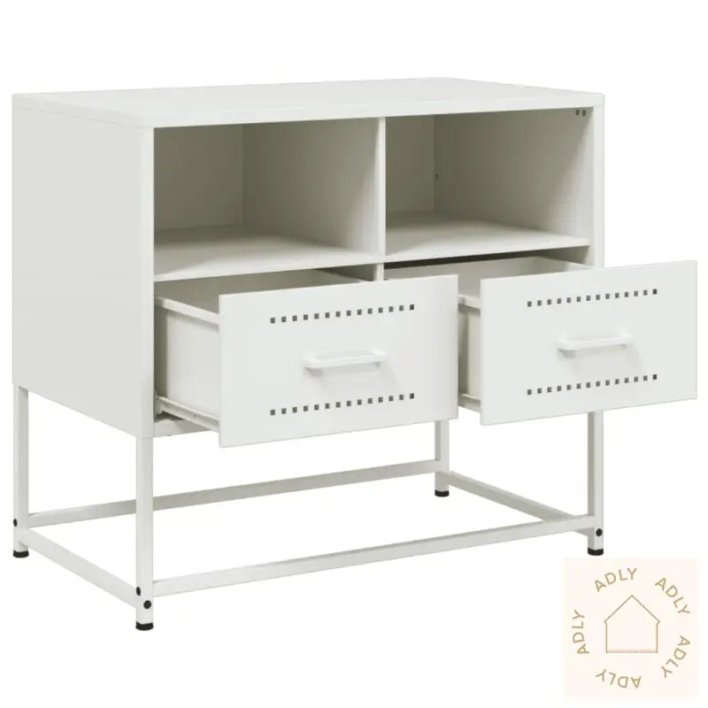 Tv-Benk Hvitt 68X39X60,5 Cm Stål