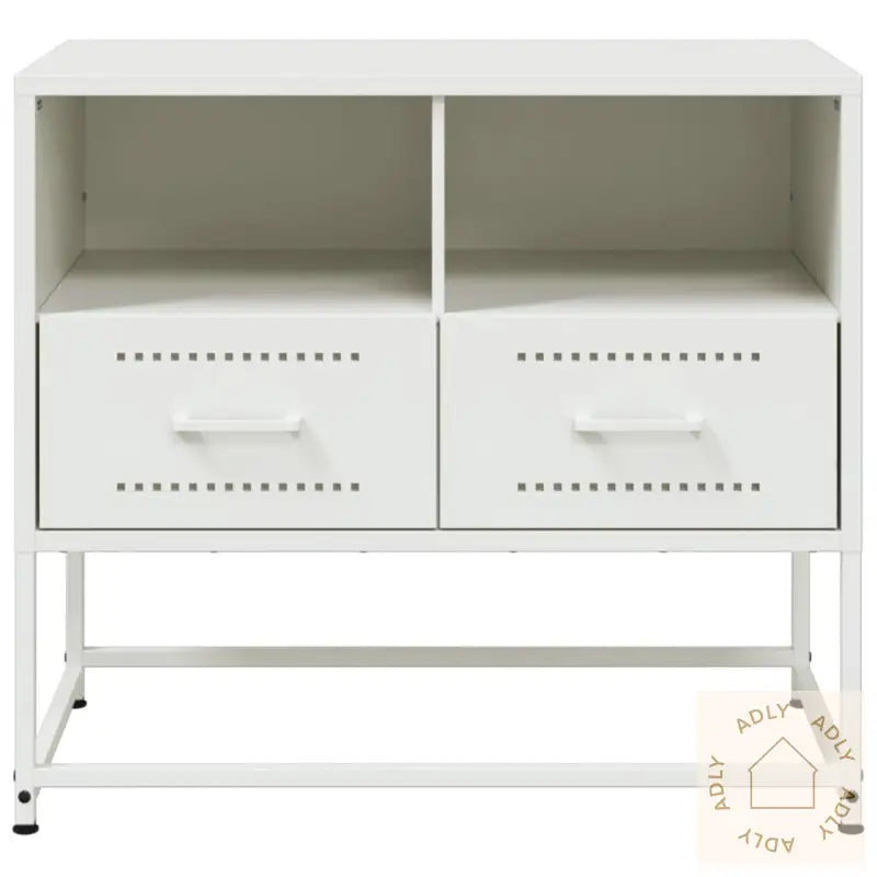 Tv-Benk Hvitt 68X39X60,5 Cm Stål