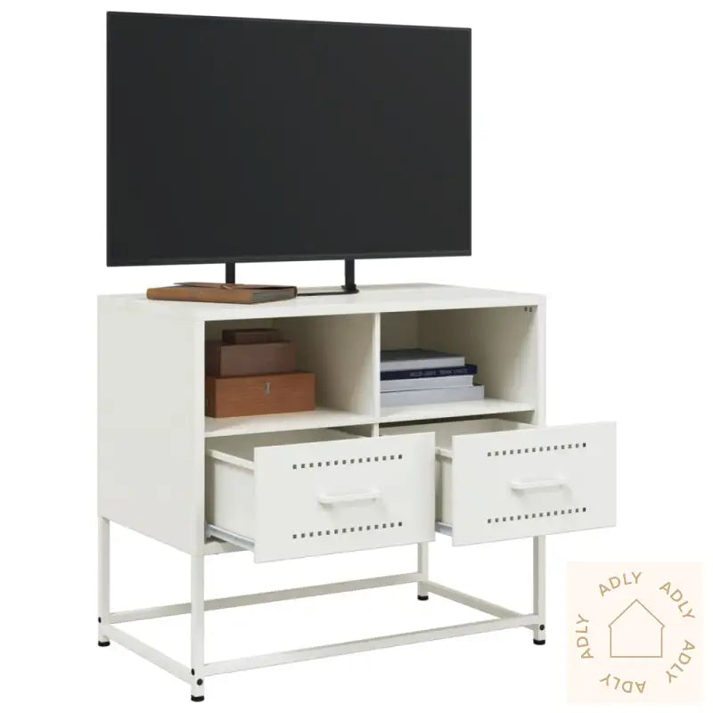 Tv-Benk Hvitt 68X39X60,5 Cm Stål
