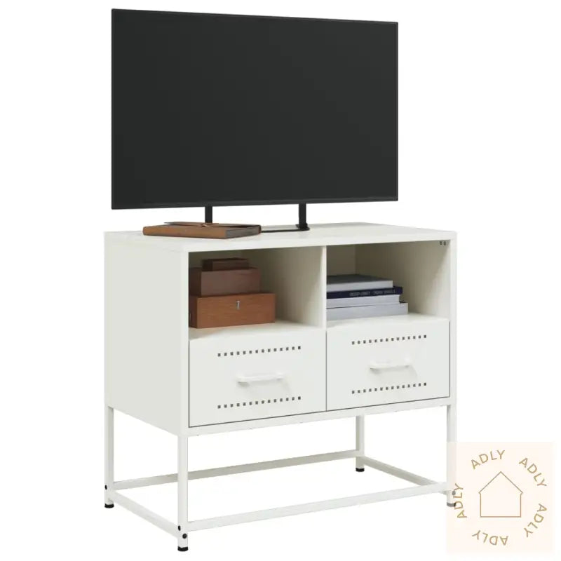 Tv-Benk Hvitt 68X39X60,5 Cm Stål